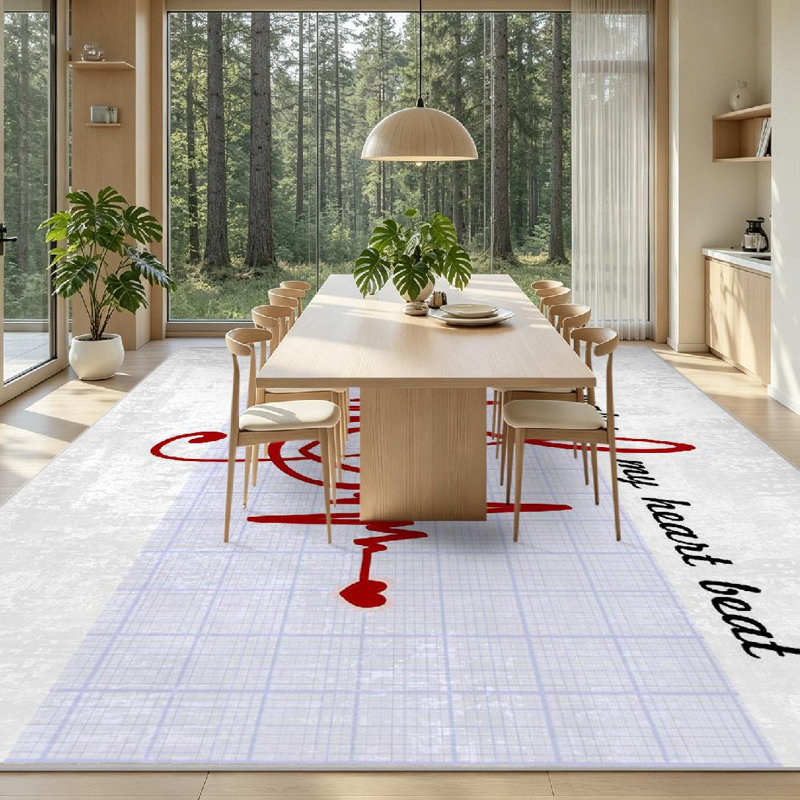Tapis noir abstrait lavable à la machine, Rectangle 79 po x 118 po