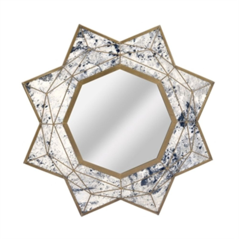 Metal Flat Wall Mirror with Shelves