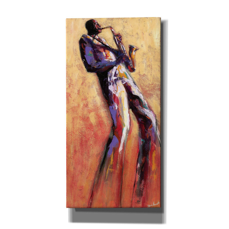 «Sax Solo» par Monica Stewart, H 60 po x l 30 po x P 1,5 po