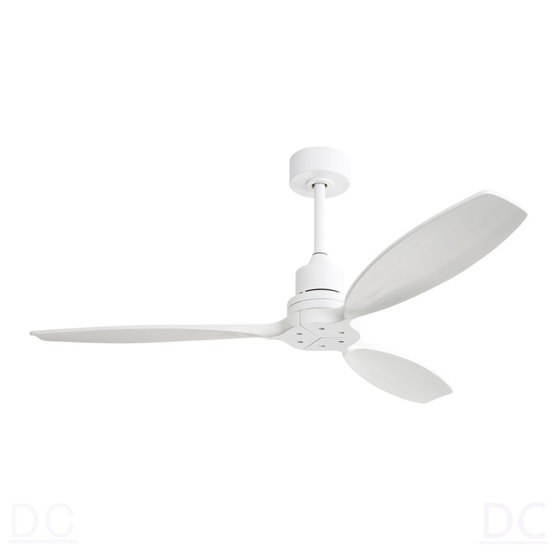 Ventilateur de plafond à profil bas en bois 52 pouces avec télécommande à 6 vitesses pour salon de patio