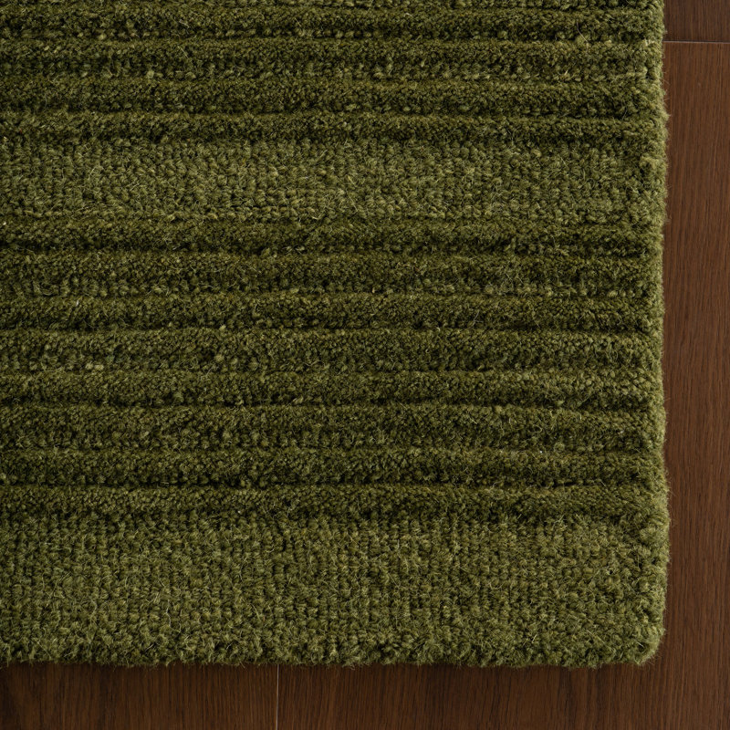 Cotina Modern Bordered Handmade Wool Rug, Rectangle 6' x 9'
