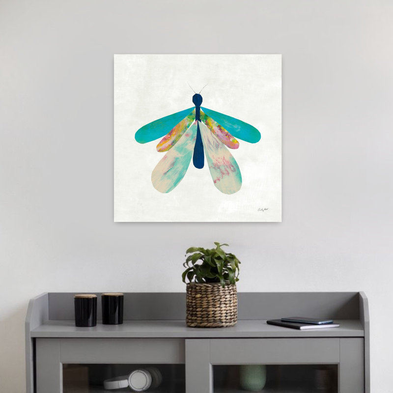 Collage insectes V, papillon contemporain, H 18" x l 18"