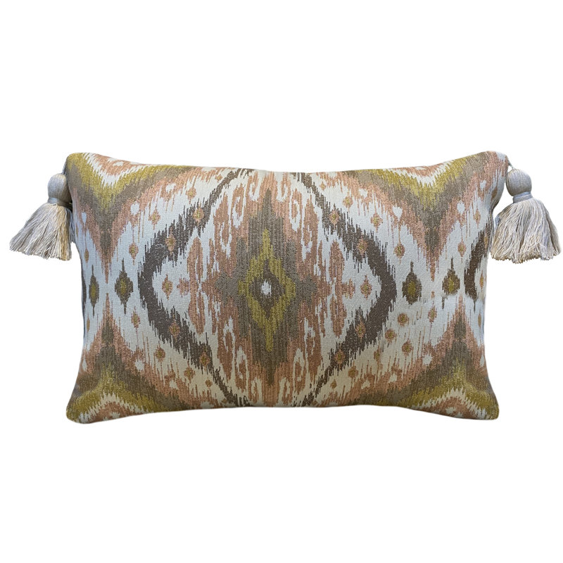 Ikat Tassels Sunbrella® Outdoor Throw Pillow
