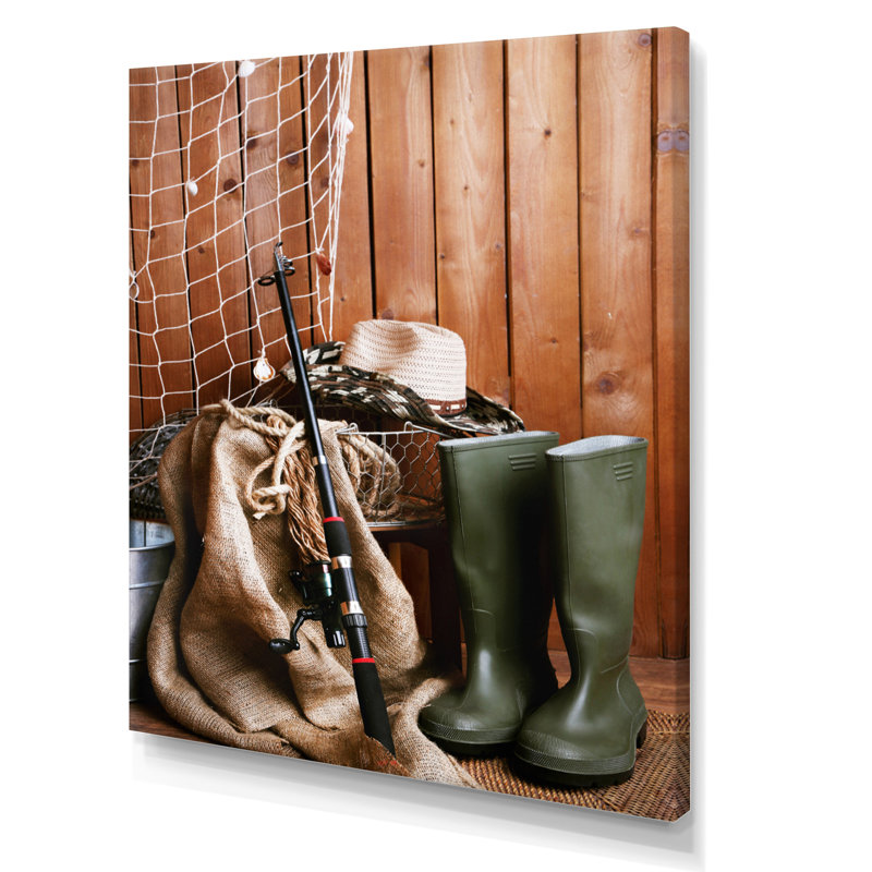 " Ready For Fishing ", 32" H x 16" W x 1" D, Wrapped Canvas