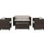 Méridienne d'extérieur 4 pièces pour l'extérieur - brun, tissu imperméable et coussins Jolly