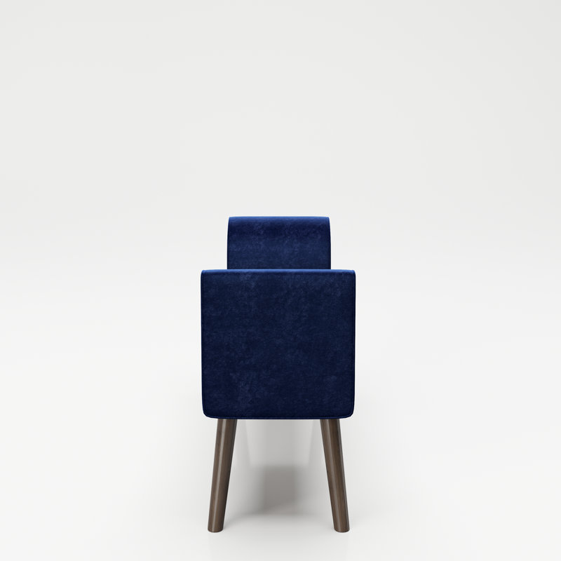 Tiffany Polyester Upholstered Bench, Dark blue