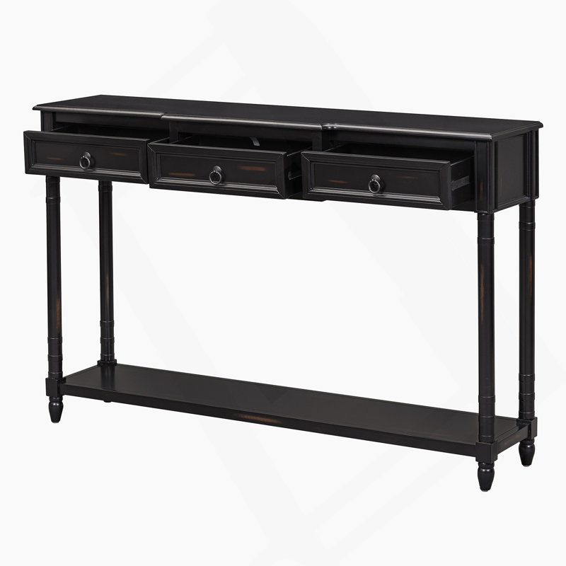 Console Table Sofa Table with Drawers for Entryway with Projecting Drawers, Espresso