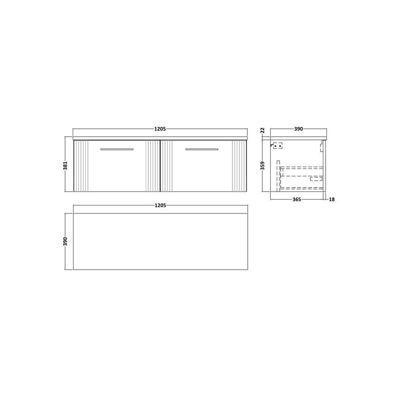 Deco 121.49cm Double Bathroom Vanity Base Only, Satin White