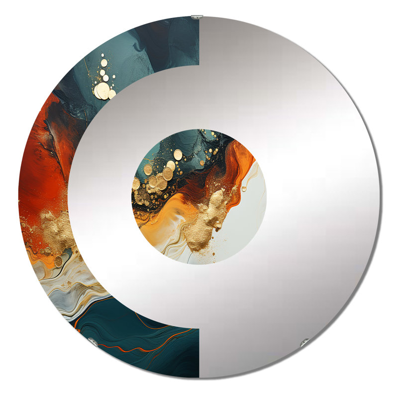 Slaugh - Miroir mural demi-cercle, 31,4 po x 31,4 po