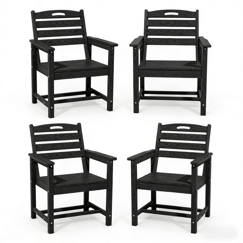 Chaise de patio 4 pièces Hdpe