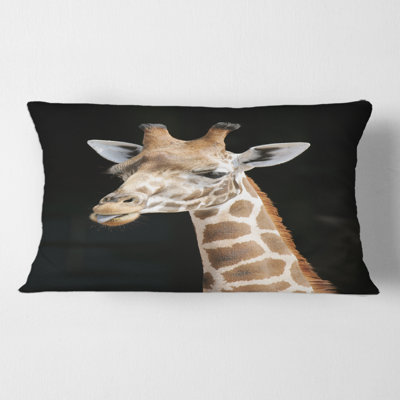 Gros plan, housse de coussin rectangulaire et insert Portrait of a Giraffe III