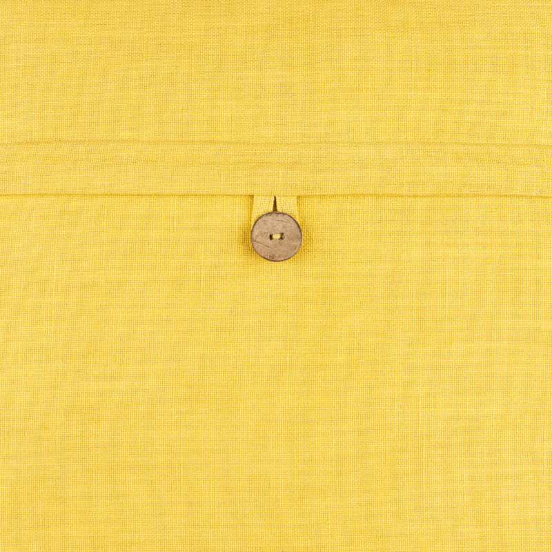 Penelope Buttons Cotton Pillow Cover, Pillow Cover Only - No Insert, Mustard/ Dark Brown, 20" x 20"