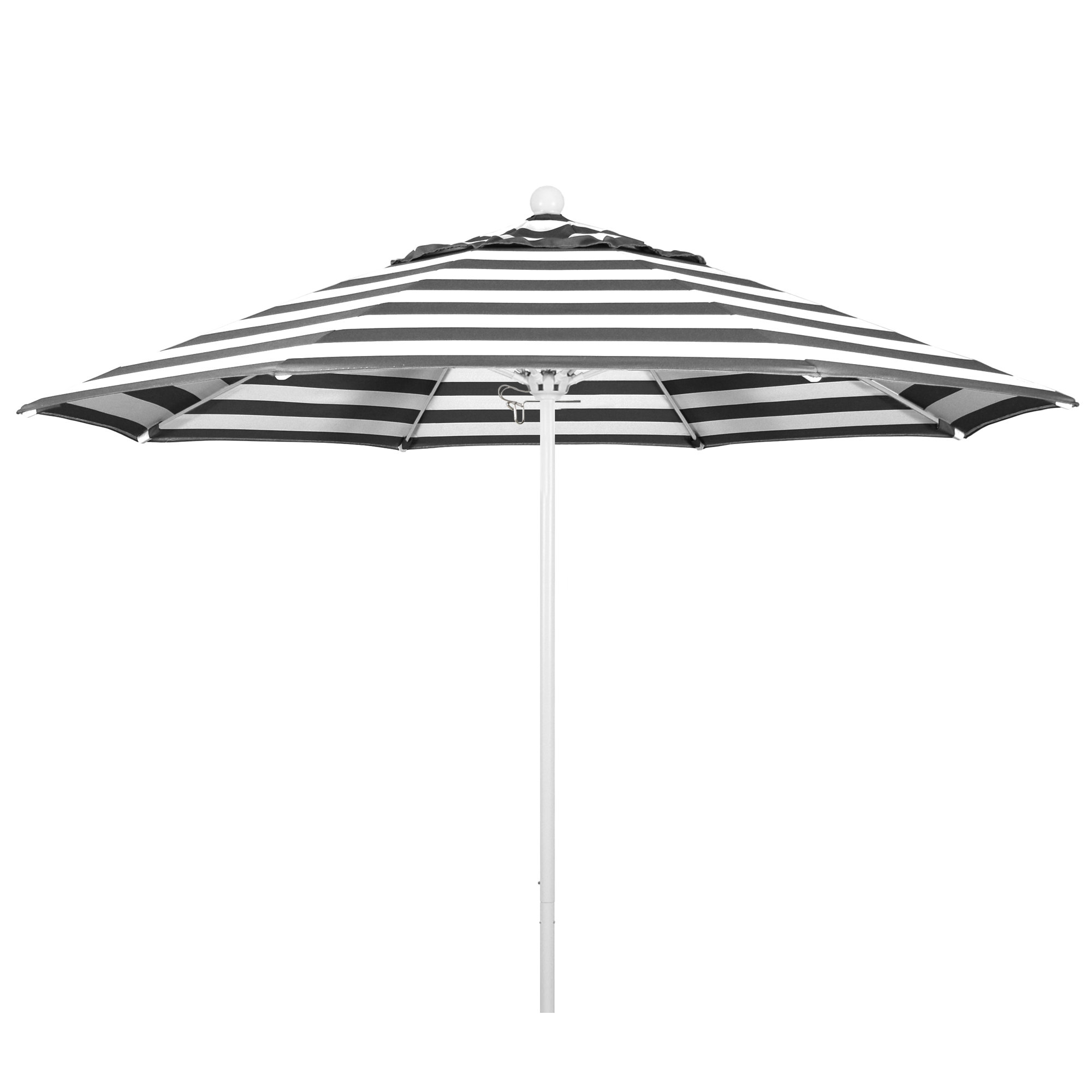 Maria 108'' Sunbrella® Outdoor Umbrella, White, Cabana Classic Black Stripe Sunbrella®