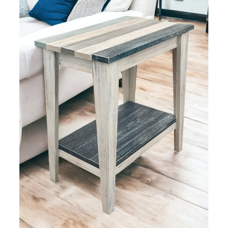 TABLE D'APPLICATION TIDE STRIPE TAPERED TOUT BOIS, Crème / marine / bleu