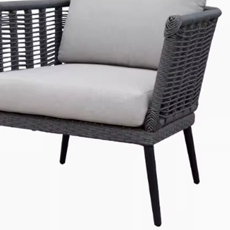 Fauteuil d'extérieur imperméable de style rotin, Gris