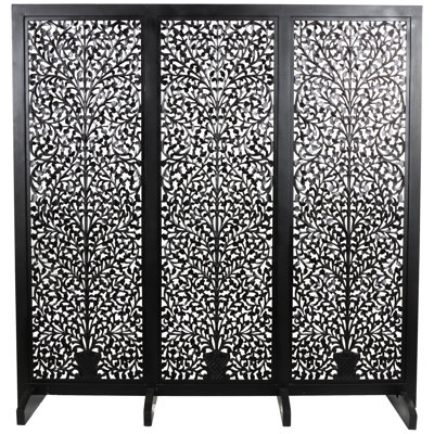 Andaiye Wooden Floral Partition Divider Screen