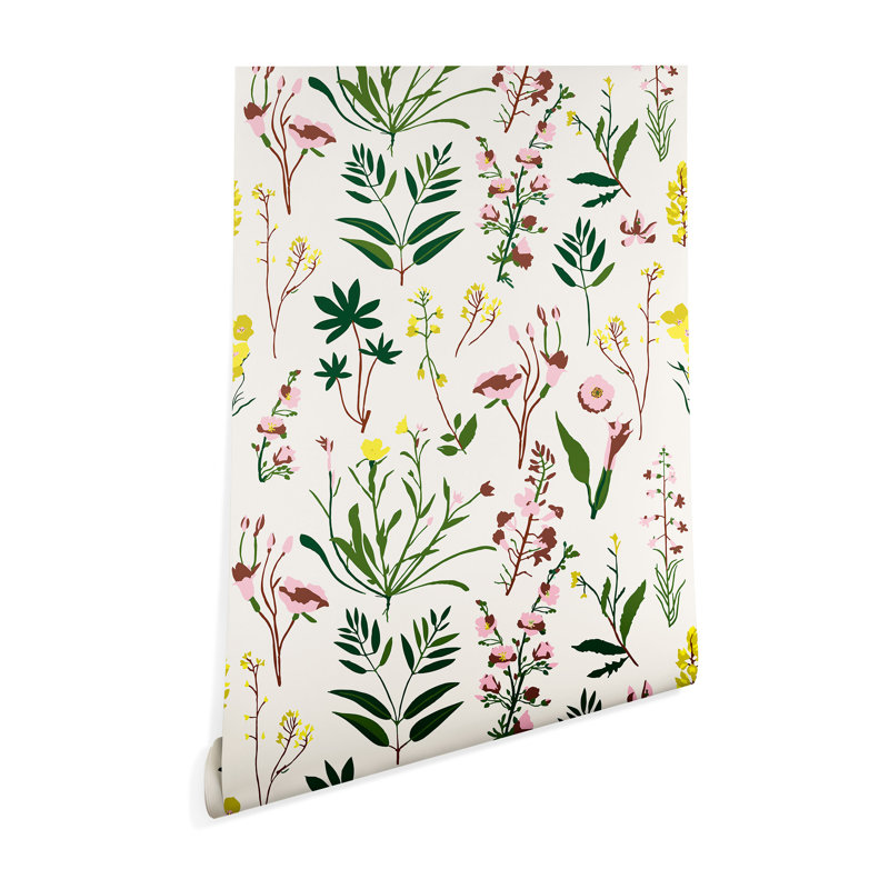 Panneau de papier peint autocollant et adhésif holli zollinger wildflower, 4' L x 24" W