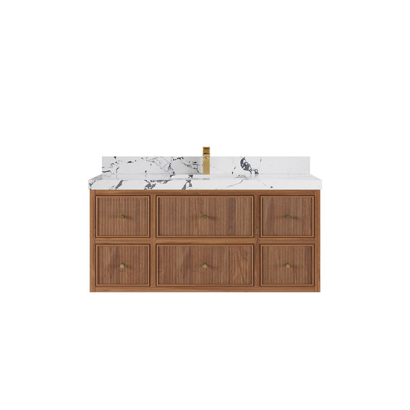 Teck flottant uni 48 po Sonoma X P 22 po De salle de bain, Viola nuit