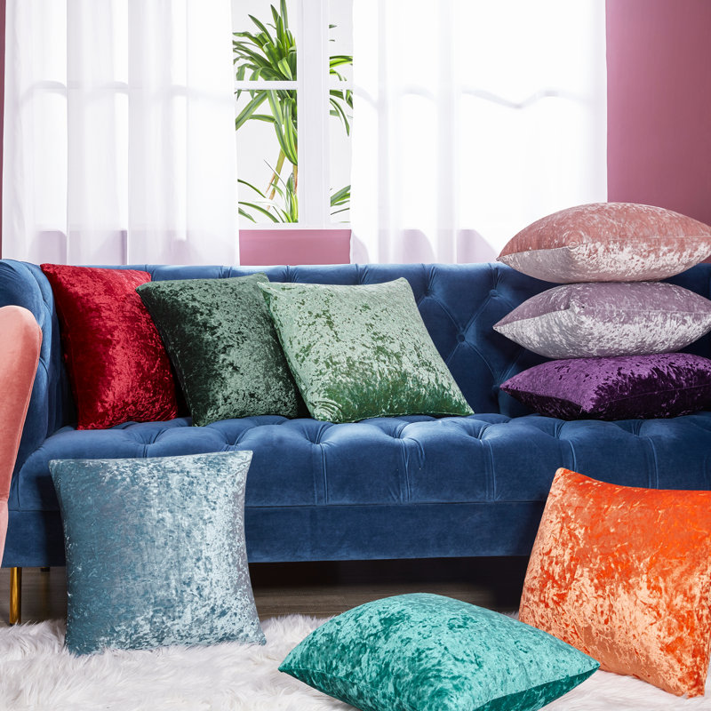 Turquoise Velvet 18" x 18" Reversible Euro Pillow Cover