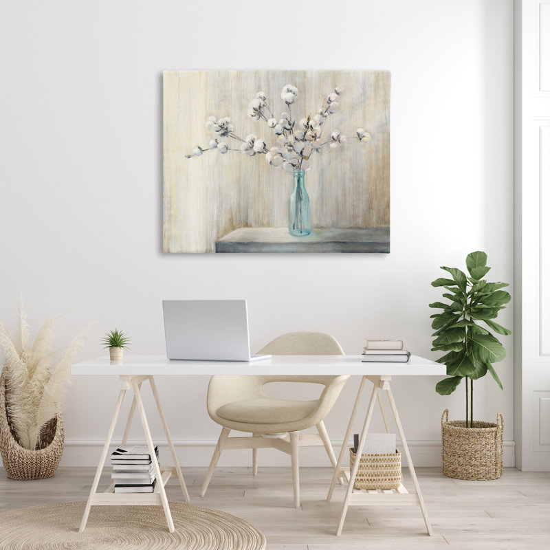 «Beautiful Cotton Flower Paint», impression sur toile, H 36 po x l 48 po