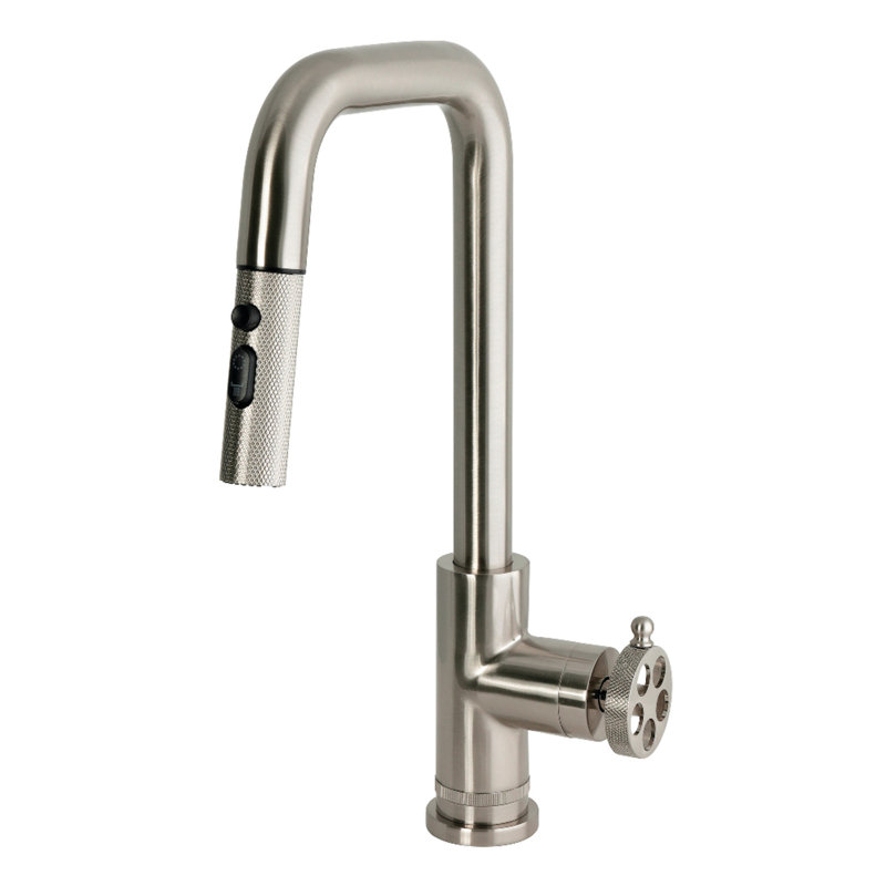 Kingston Brass Wendell Single-Handle Pull-Down Kitchen Faucet, Brushed Nickel