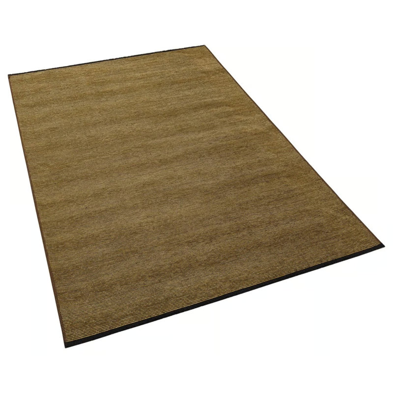 Tapis organique antiallergique de couleur verte sans motif et non tissé à la machine, Rectangle 6 pi 7 po x 9 pi 10 po