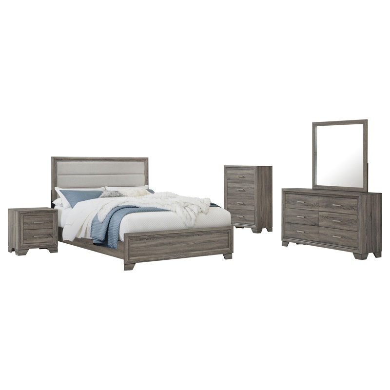 Ensemble de chambre avec grand lit 5 pièces Leyna, Grand