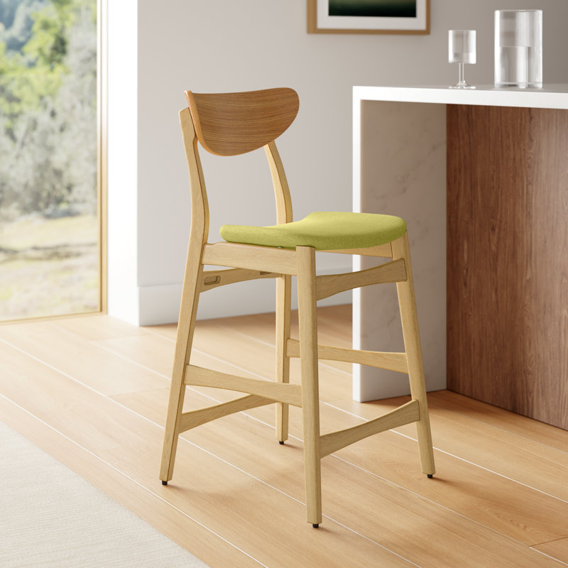 Fitz 24" Counter Stool, Green Tea, Oak