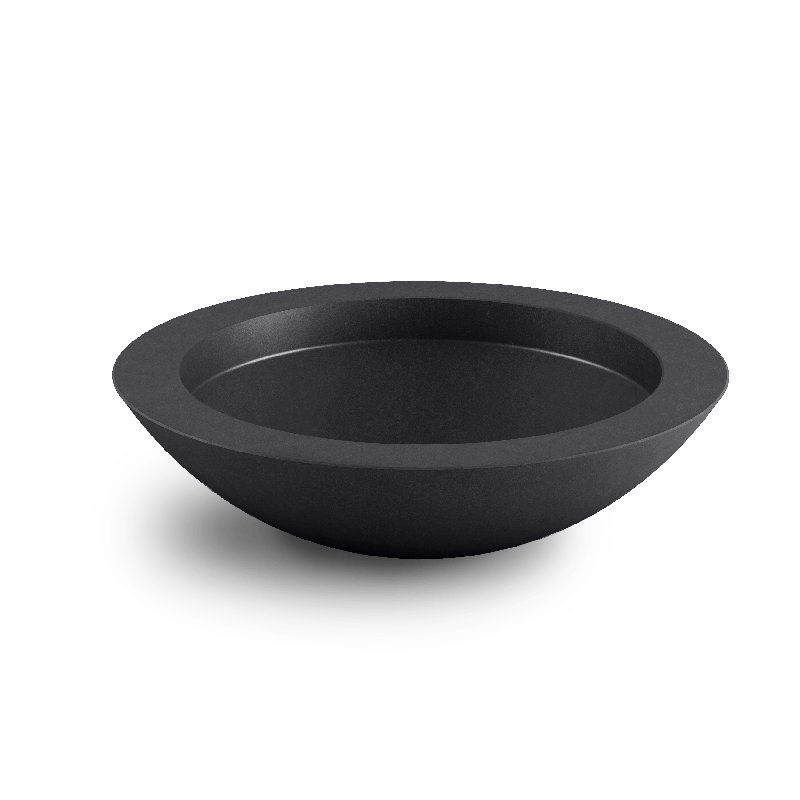 Oceanside Shallow Concrete Planter, Dark Gray, 6" H x 24" W x 24" D