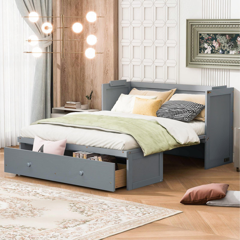 Grand lit escamotable Murphy avec port USB et grand tiroir