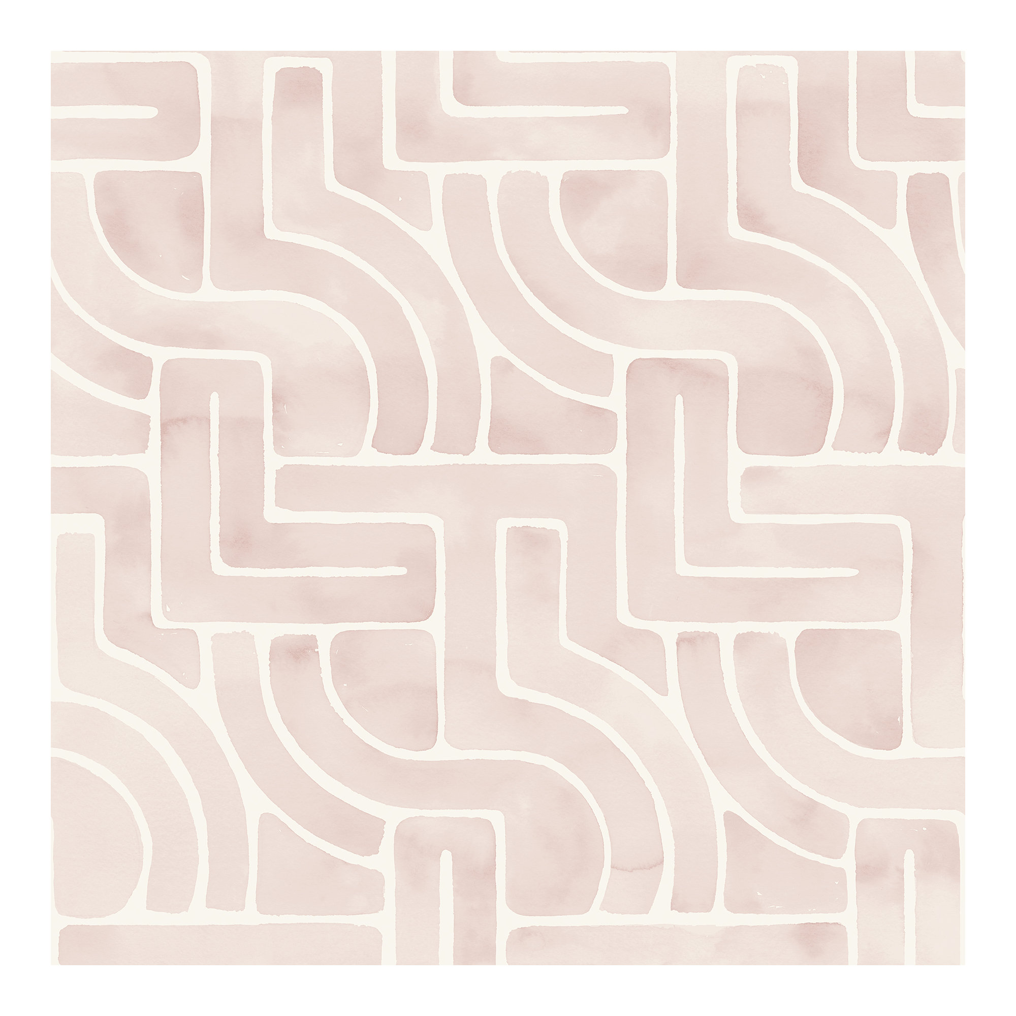 Modern Peel & Stick Geometric Wallpaper, Pink