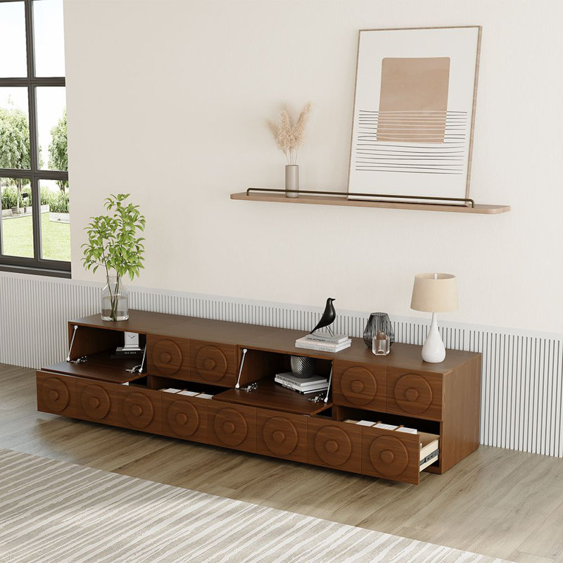 4 Pieces Modern Modular Walnut Color Cabinets,TV Stands