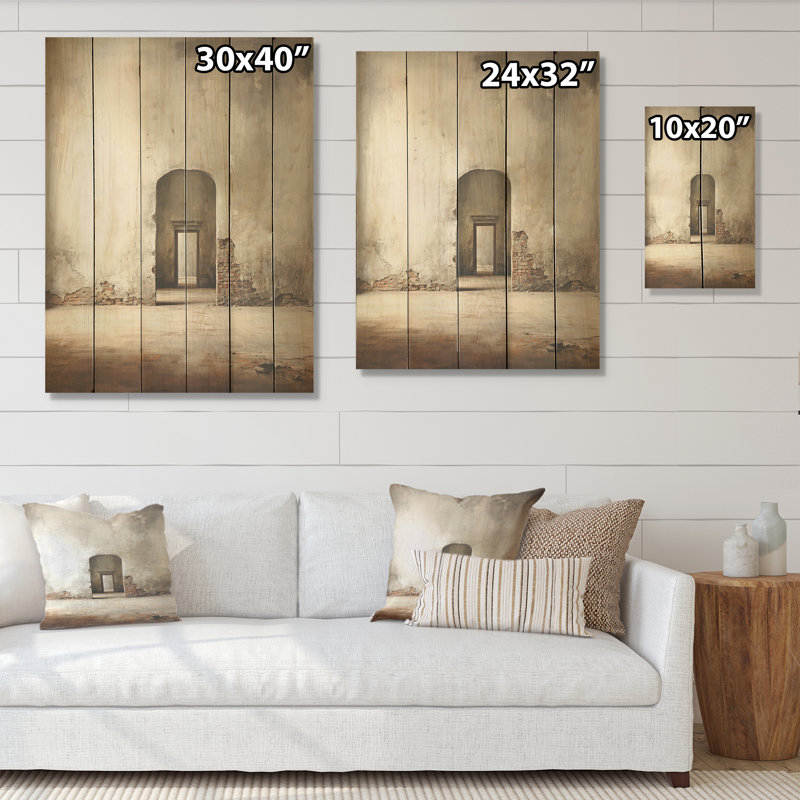 Beige minimalisme, espace vide, étreinte I - art mural en bois minimalisme sur bois de pin naturel, H 20 po x l 10 po