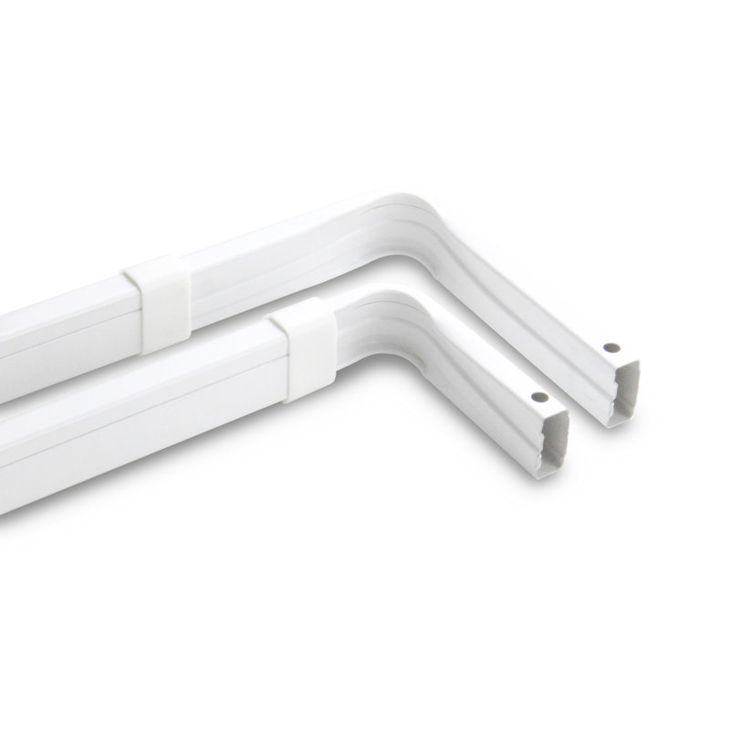 White Steel Double Lock-Seam Curtain Rod 84-120"