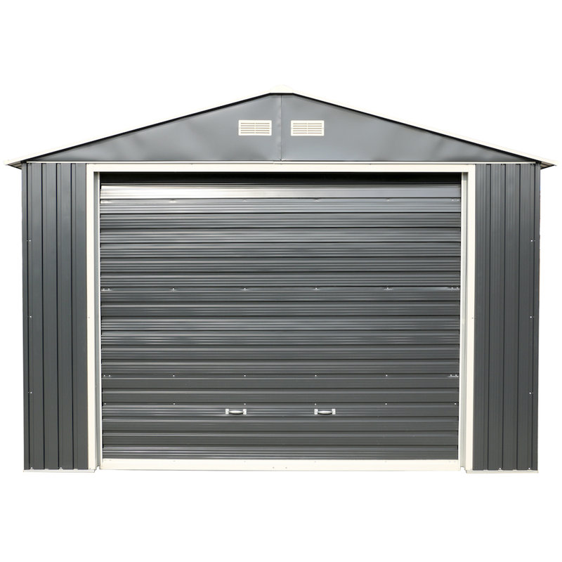 Imperial 12 ft. 2 in. W x 25 ft. 9 in. D Metal Storage Shed, Dark Gray
