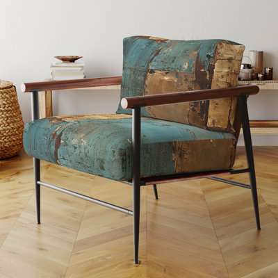 Fauteuil Kintsugi Retro Glam Vintage Gold On Turquoise