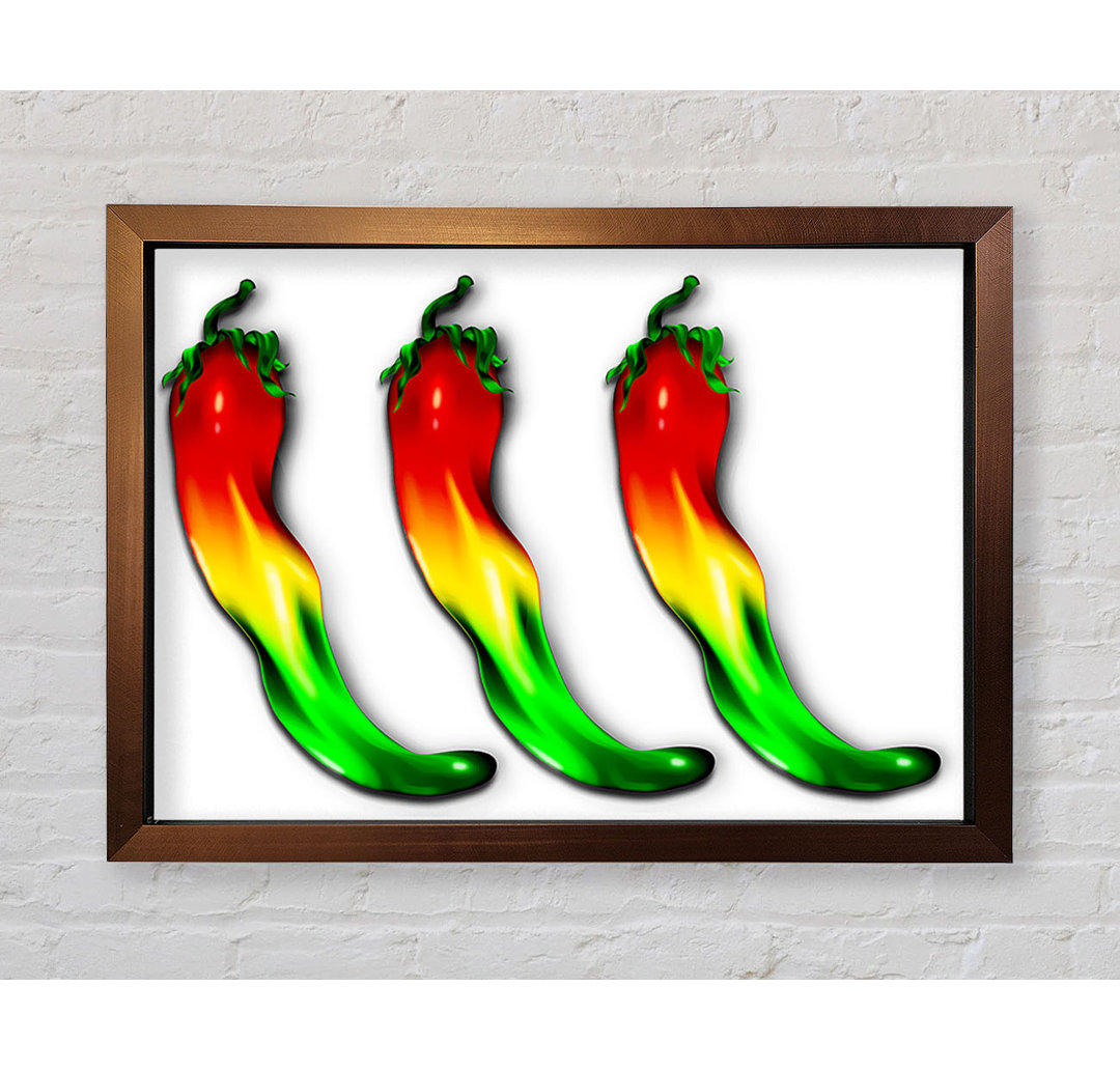 Gerahmtes Wandbild Chilli Trio