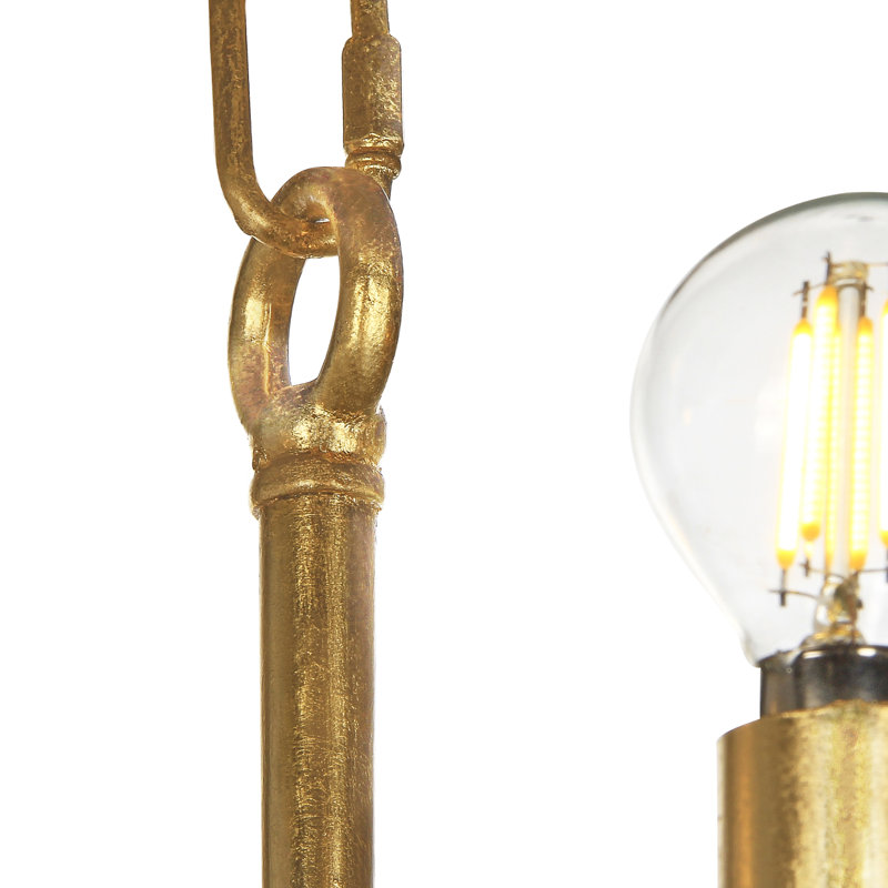 Rhone 8 - Light Candle Style Chandelier, Gold Leaf