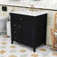 Meuble-lavabo moderne compact avec lavabo en céramique, tiroirs de rangement et tablette réglable-1210191706
