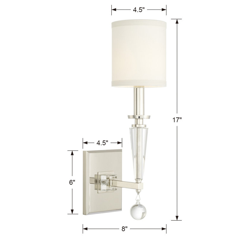 Ettari 1-Light Wall Sconce, Polished Nickel