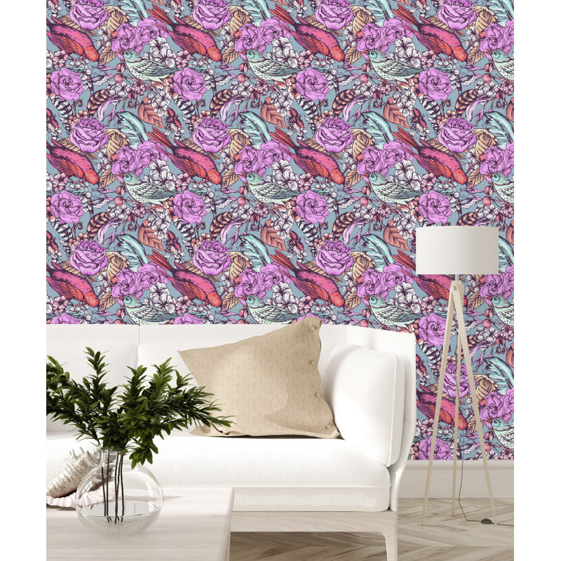 Peel & Stick Floral Tile, 2.08' W x 18.75' L