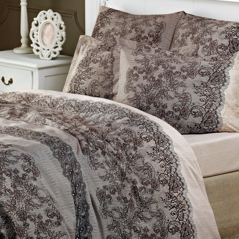 Ajur Sateen Geometric Flat Sheet, Queen Flat Sheet