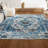 Latshaw Modern Persian Boho Vintage Medallion Cream/Blue Rug-1758465846