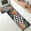 Tapis de cuisine noir et blanc à motif damier 2 pièces
