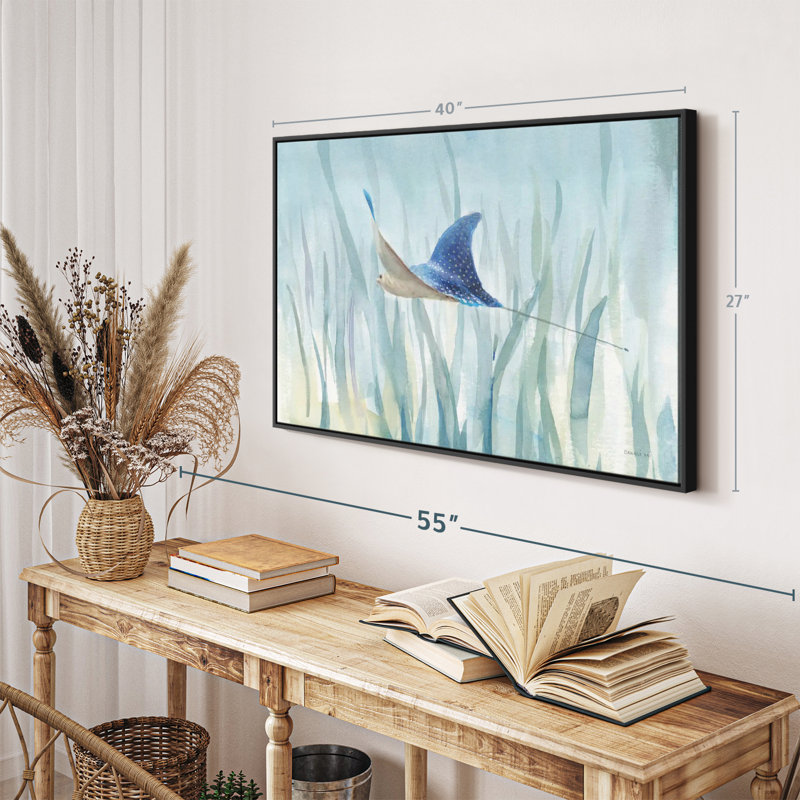 «Animal», impression sur toile «Rayon sous-marin», H 27 po x l 40 po, Toile avec cadre flottant noir