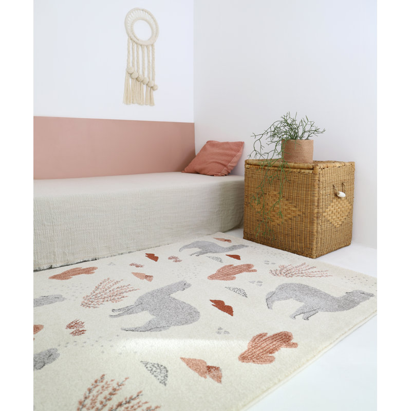 Clowers Tufted Pink/Grey Rug