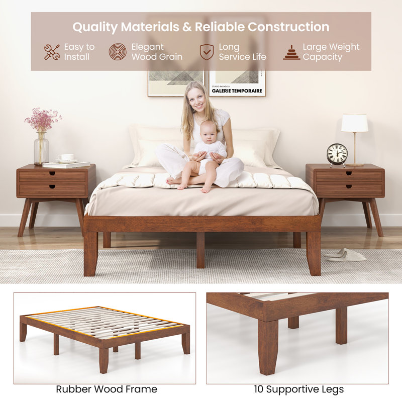 Pastora Full / Double 14'' Platform Bed, Brown