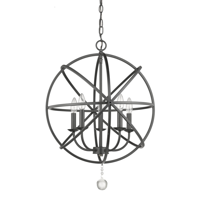 Puma 5 - Light Dimmable Globe Chandelier, Matte Black