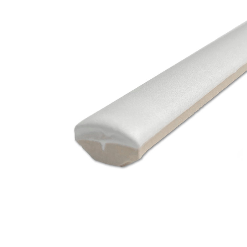 Coco Demi-Bullnose 1/2 In. X 7-7/8 In. Ceramic Wall Trim, Matte Cloud White