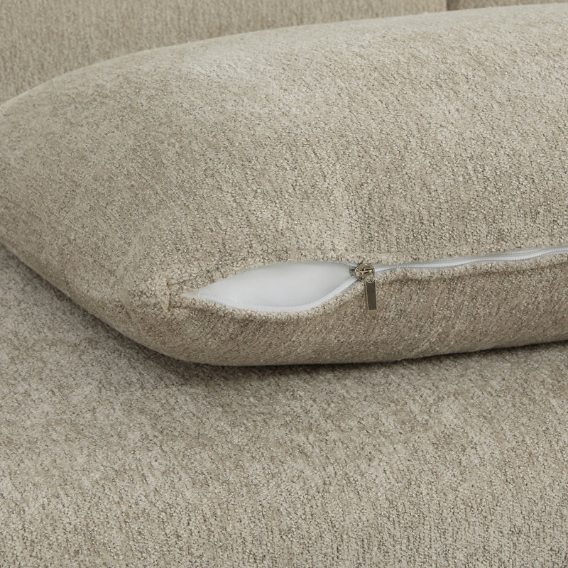Canapé rembourré 2 pièces avec accoudoirs larges et coussins profonds Makena, Taupe